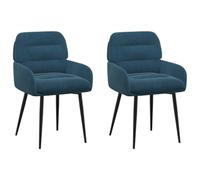 vidaXL Sillas de Comedor 2 uds. Terciopelo Azul 59 x 59,5 x 90 cm