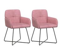 vidaXL Sillas de Comedor 2 uds. Terciopelo Rosa 59 x 56,5 x 86 cm
