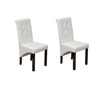 Vidaxl sillas de comedor 2 unidades cuero sintético blanco