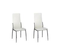 vidaXL Sillas de Comedor 2 Unidades Cuero sintético Blanco