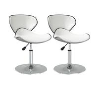 Vidaxl sillas de comedor 2 unidades cuero sintético blanco