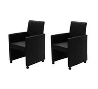 Vidaxl sillas de comedor 2 unidades cuero sintético negro