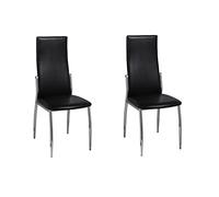 Vidaxl sillas de comedor 2 unidades cuero sintético negro