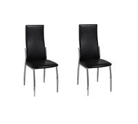 Vidaxl sillas de comedor 2 unidades cuero sintético negro