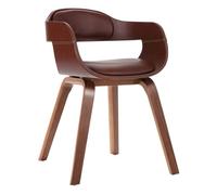 Vidaxl sillas de comedor 2 unidades madera curvada y cuero sintético