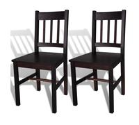 Vidaxl sillas de comedor 2 unidades madera de pino marrón oscuro