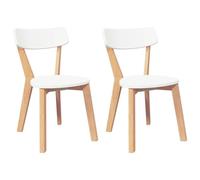 vidaXL Sillas de Comedor 2 Unidades Madera Maciza de Caucho, Silla de Comedor, Silla de Cocina, Asiento de Comedor, Silla, Silla de Sala de Estar