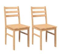 vidaXL Sillas de Comedor 2 Unidades Madera Maciza de Caucho, Silla de Comedor, Silla de Cocina, Asiento de Comedor, Silla, Silla de Sala de Estar