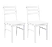 vidaXL Sillas de Comedor 2 Unidades Madera Maciza de Caucho Blanco