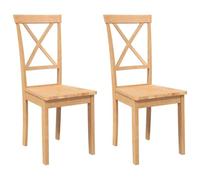vidaXL Sillas de comedor 2 unidades, madera maciza de caucho