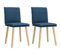 vidaXL Sillas de Comedor 2 Unidades Tela Azul, Silla, Silla de Sala de Estar, Silla Decorativa, Silla de Cocina, Asiento de Comedor, Silla Auxiliar