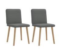 Vidaxl sillas de comedor 2 unidades tela gris oscuro