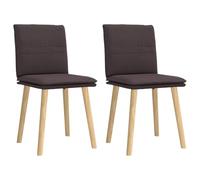 vidaXL Sillas de Comedor 2 Unidades Tela marrón Oscuro, Silla, Silla de Sala de Estar, Silla Decorativa, Silla de Cocina, Asiento de Comedor