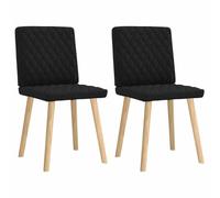vidaXL Sillas de Comedor 2 Unidades Tela Negro, Silla de Comedor, Silla de Cocina, Asiento de Comedor, Silla, Silla de Sala de Estar, Silla Decorativa