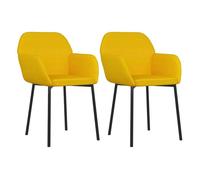 vidaXL 2X Sillas de Comedor Asiento Butaca Sillón Restaurante Salón Sala de Estar Cocina Escritorio Mobiliario Muebles de Terciopelo Amarillo