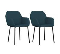 Vidaxl sillas de comedor 2 unidades terciopelo azul