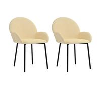 Vidaxl sillas de comedor 2 unidades terciopelo crema