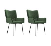 Vidaxl sillas de comedor 2 unidades terciopelo verde oscuro