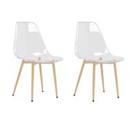 vidaXL 2X Sillas de Comedor Asiento Mobiliario Muebles Oficina Despacho Salón Sala de Estar Cocina Escritorio Relajación Transparente Pet
