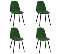 vidaXL Sillas de comedor 4 PCS. terciopelo verde oscuro