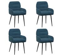 vidaXL Sillas de Comedor 4 uds. Terciopelo Azul 59 x 59,5 x 90 cm