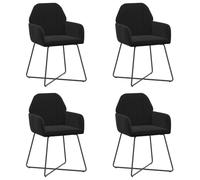 vidaXL Sillas de Comedor 4 uds. Terciopelo Negro 55 x 50 x 84 cm
