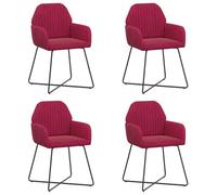 vidaXL Sillas de Comedor 4 uds. Terciopelo Rojo Vino 55 x 50 x 84 cm