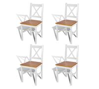 Vidaxl sillas de comedor 4 unidades madera de pino blanco