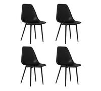 Vidaxl sillas de comedor 4 unidades negras pp