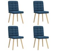 vidaXL Sillas de Comedor 4 Unidades Tela Azul, Silla de Comedor, Silla de Cocina, Asiento de Comedor, Silla, Silla de Sala de Estar, Silla Decorativa