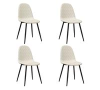 Vidaxl sillas de comedor 4 unidades terciopelo blanco crema