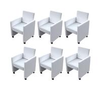 Vidaxl sillas de comedor 6 uds cuero sintético blanco