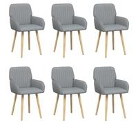 vidaXL Sillas de Comedor 6 uds. Tela Gris Claro 56,5 x 50 x 87,5 cm