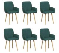vidaXL Sillas de Comedor 6 uds. Tela Verde Oscuro 56,5 x 50 x 87,5 cm