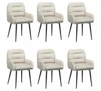 vidaXL Sillas de Comedor 6 uds. Terciopelo Crema 59 x 59,5 x 90 cm
