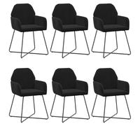 vidaXL Sillas de Comedor 6 uds. Terciopelo Negro 55 x 50 x 84 cm