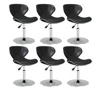 Vidaxl sillas de comedor 6 unidades cuero sintético negro