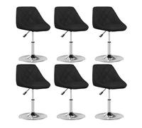 Vidaxl sillas de comedor 6 unidades cuero sintético negro