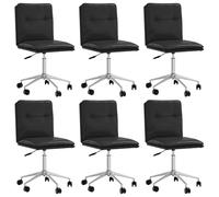 vidaXL Sillas de Comedor 6 Unidades Cuero sintético Negro, Silla de Comedor, Silla de Cocina, Asiento de Comedor, Silla, Silla de Sala de Estar