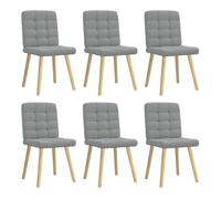 Vidaxl sillas de comedor 6 unidades de tela gris claro