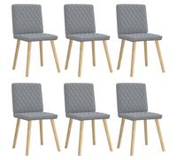 vidaXL Sillas de Comedor 6 Unidades de Tela Gris Claro