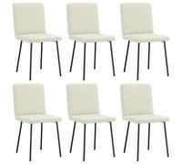 vidaXL Sillas de Comedor 6 Unidades de Terciopelo Crema