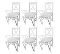 Vidaxl sillas de comedor 6 unidades madera de pino blanco