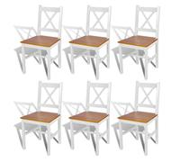 Vidaxl sillas de comedor 6 unidades madera de pino blanco