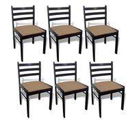 Vidaxl sillas de comedor 6 unidades madera maciza y terciopelo marrón