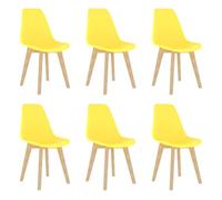 Vidaxl sillas de comedor 6 unidades plástico amarillo