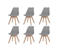Vidaxl sillas de comedor 6 unidades plástico gris