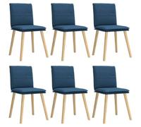 vidaXL Sillas de Comedor 6 Unidades Tela Azul, Silla de Comedor, Silla de Cocina, Asiento de Comedor, Silla, Silla de Sala de Estar, Silla Decorativa