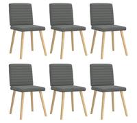 vidaXL Sillas de Comedor 6 Unidades Tela Gris Oscuro