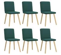 vidaXL Sillas de Comedor 6 Unidades Tela Verde Oscuro, Silla de Comedor, Silla de Cocina, Asiento de Comedor, Silla, Silla de Sala de Estar